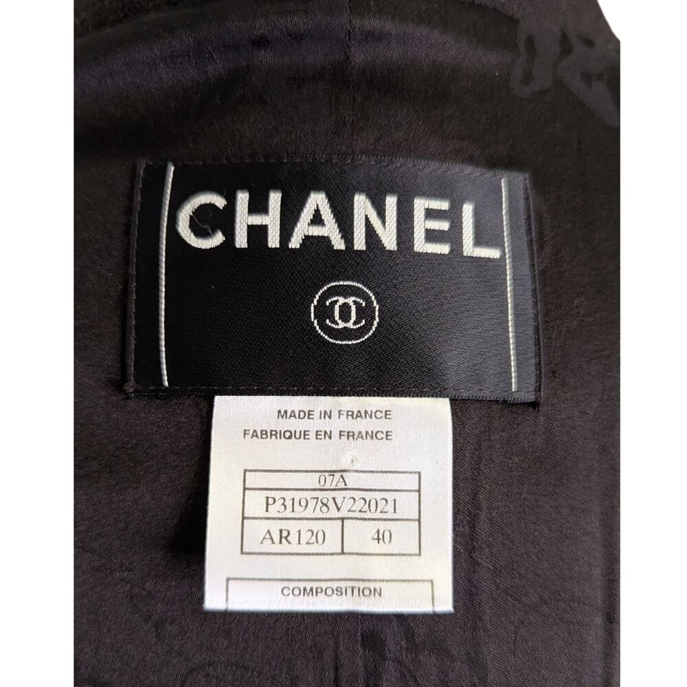 Chanel 2007 Paris-Monte Carlo Belted Wool Jacket Blazer CC Buttons Black 40 - Picture 10 of 14